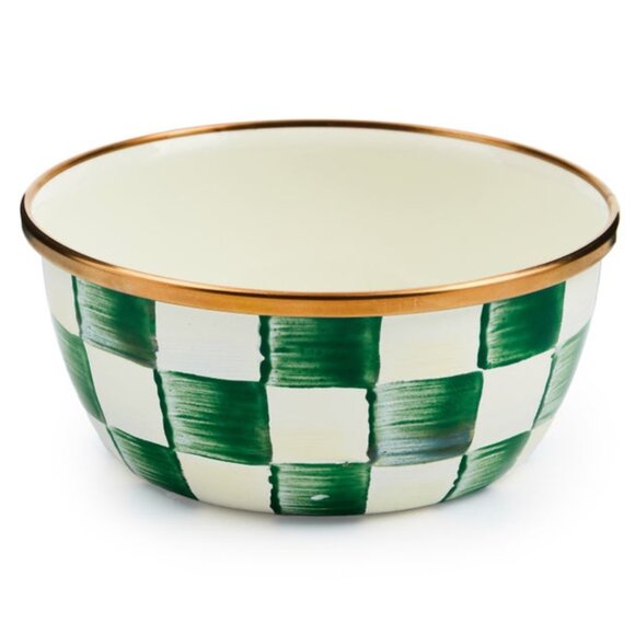 NWOT MacKenzie-Childs Emerald Check Pinch Bowl - Picture 2 of 3